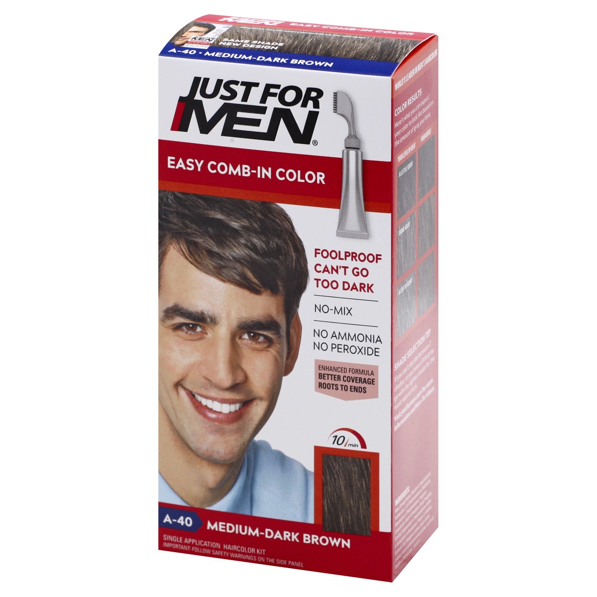slide 5 of 11, Just for Men Medium-Dark Brown A-40 Easy Comb-In Color 1 ea, 1 ct