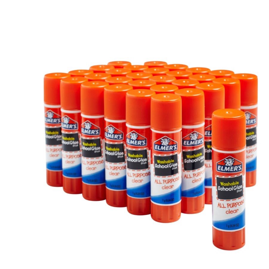 slide 7 of 7, Elmer's Glue Stick Classroom Pack, All-Purpose Clear, Box Of 30, 30 ct
