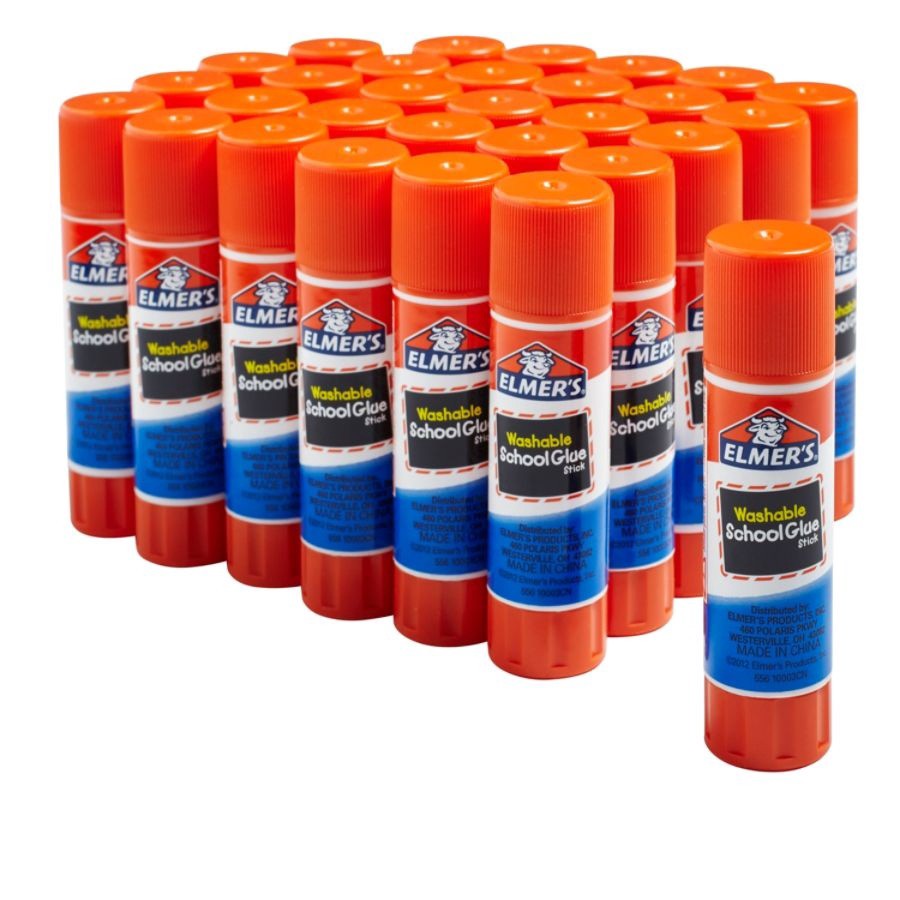slide 5 of 7, Elmer's Glue Stick Classroom Pack, All-Purpose Clear, Box Of 30, 30 ct