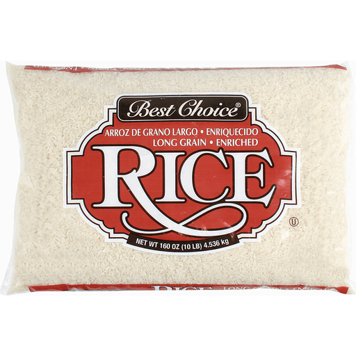 slide 1 of 1, Best Choice Long Grain Rice, 10 lb