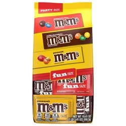M&M'S Milk Chocolate, Peanut & Peanut Butter Fun Size Variety Pack, Party Size, 19.41 Oz Bulk Candy Bag