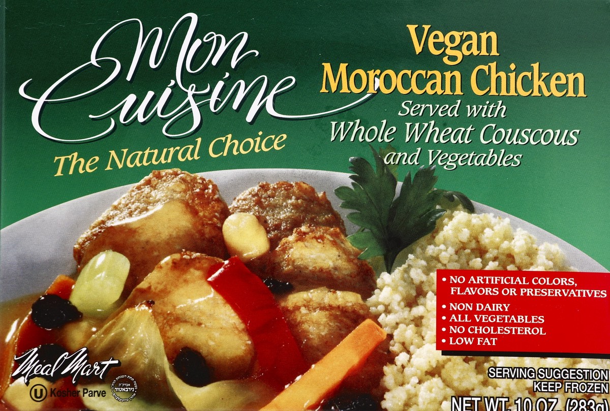 slide 4 of 4, Mon Cuisine Vegan Moroccan Chicken With Whole Wheat Couscous And Vegetables, 10 oz