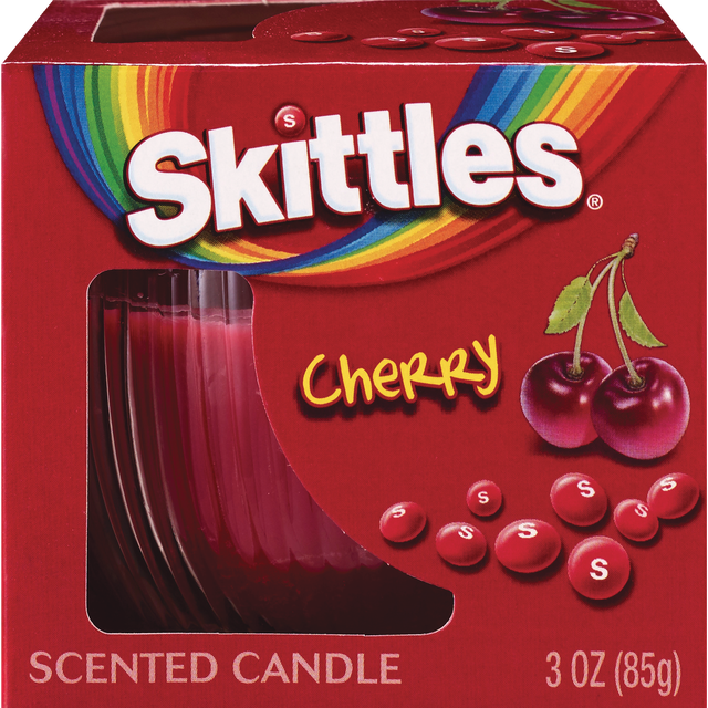 slide 1 of 1, Skittles Boxed Candle Cherry, 1 ct