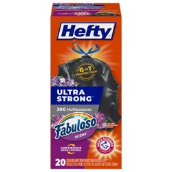 Hefty Ultra Strong 30 Gallon Drawstring Fabuloso Scent Trash Bags Large 20 ea
