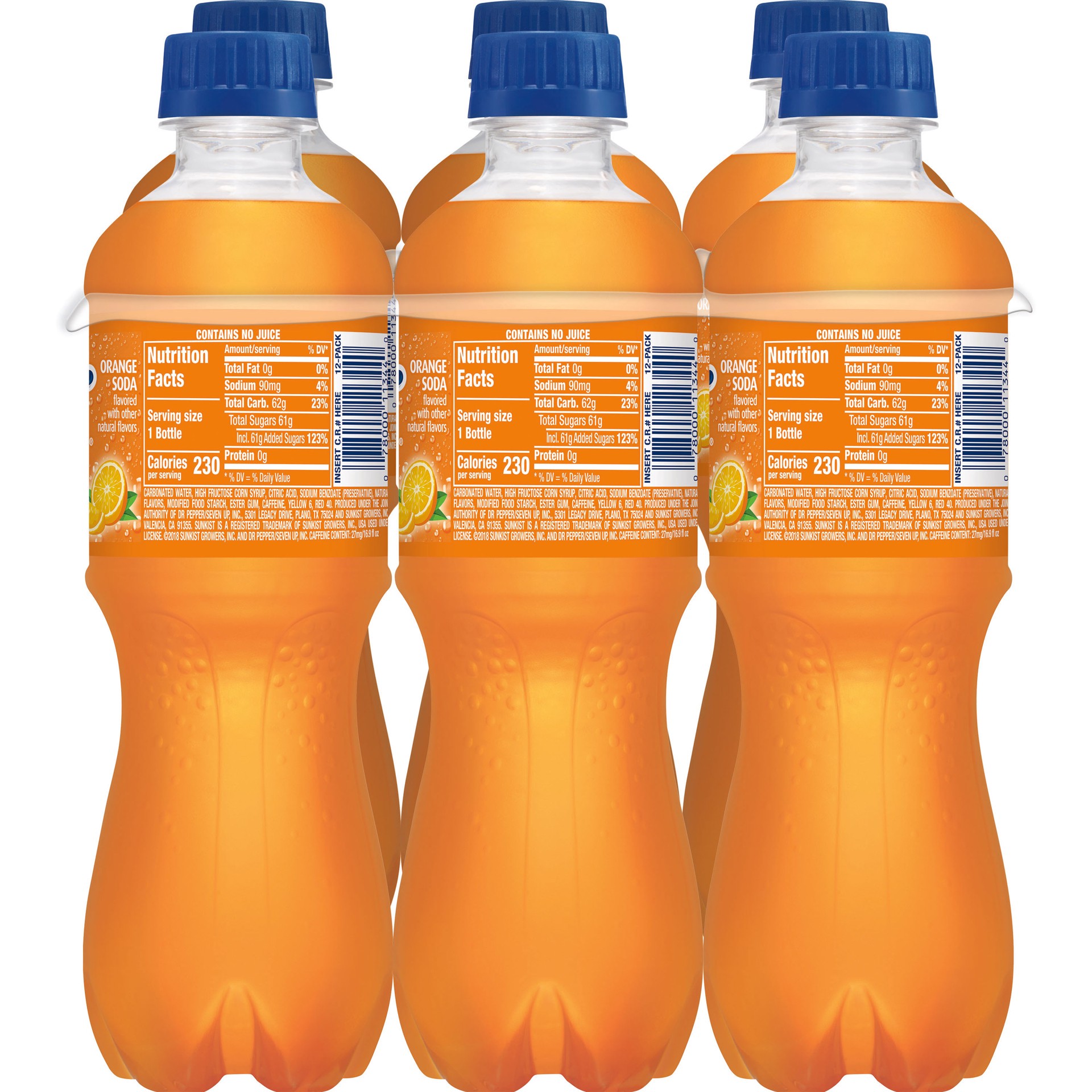 slide 2 of 5, Sunkist Orange Soda Bottles, 101.4 fl oz