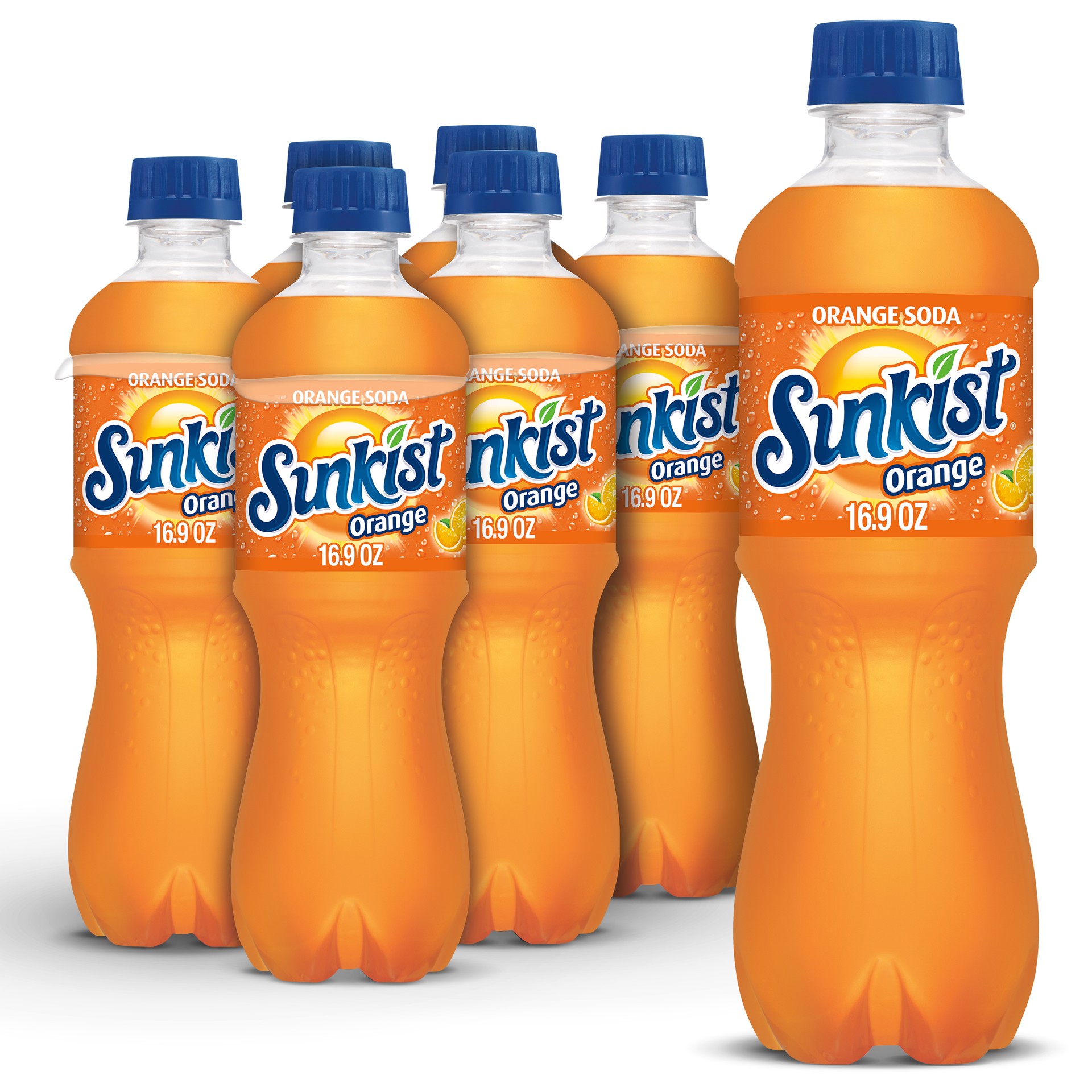 slide 1 of 5, Sunkist Orange Soda Bottles, 101.4 fl oz