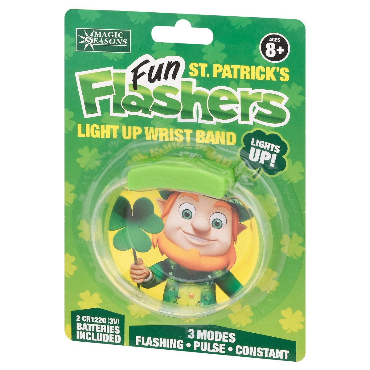 slide 4 of 11, Magic Seasons Light Up Fun Flashers St. Patrick's Age 8+ Wrist Bands 1 ea, 1 ct
