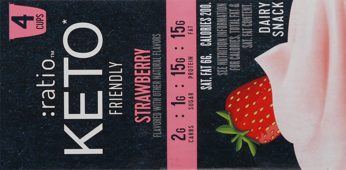 slide 10 of 10, :ratio Keto Friendly Yogurt Cultured Dairy Snack Cups, 4 Count, 5.3 OZ, 4 ct