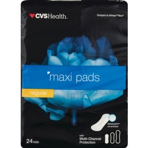 slide 1 of 1, CVS Health Regular Maxi Pads Without Wings, 24 ct
