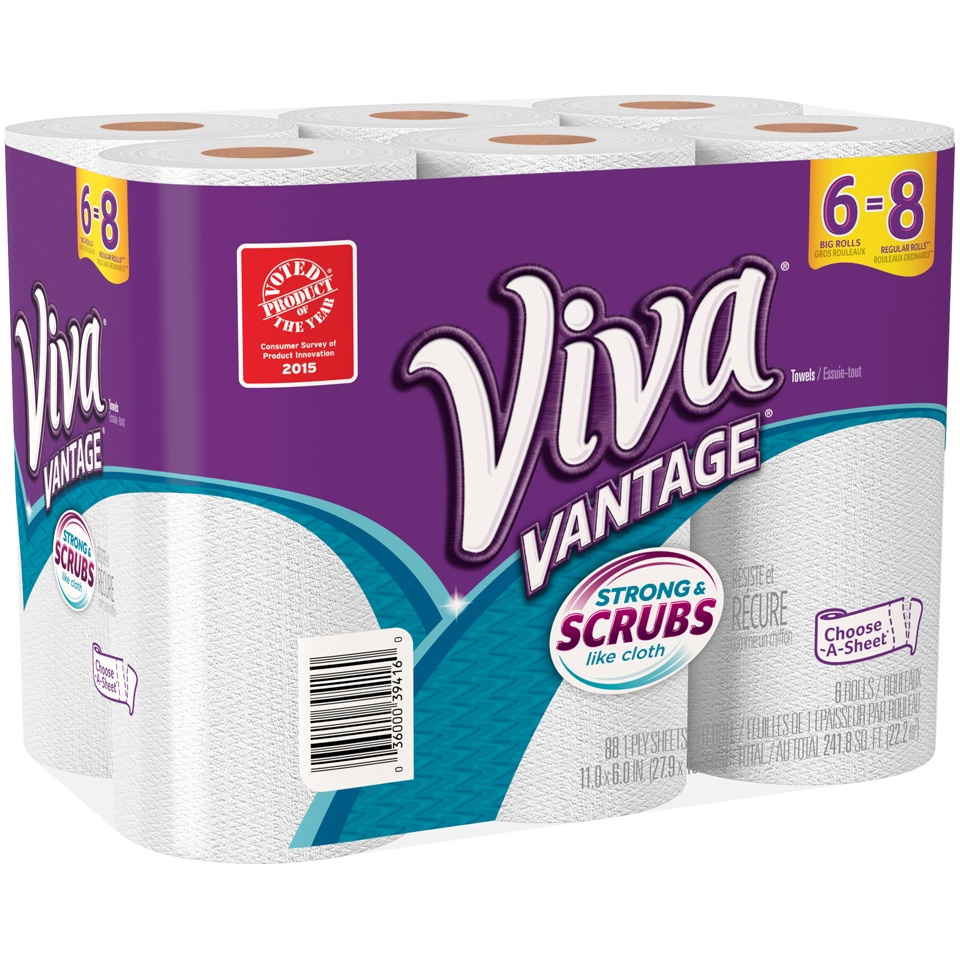 slide 1 of 1, Viva Vantage Choose-A-Size Big Roll Paper Towels, 6 ct