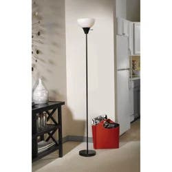 Room & Retreat Rr Floor Lamp W/Plastic Shd Hw-F0786-Bk Blk 71"