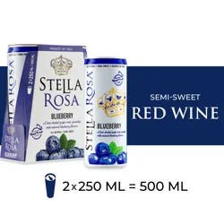 Stella Rosa Blueberry Semi-Sweet Red Wine 2Pk/250 ml