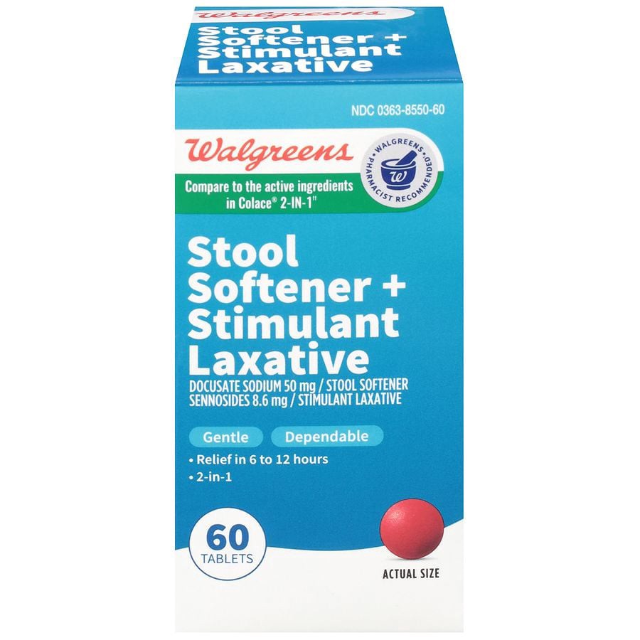 slide 1 of 5, Walgreens Easy-Lax Plus Tablets, 60 ct