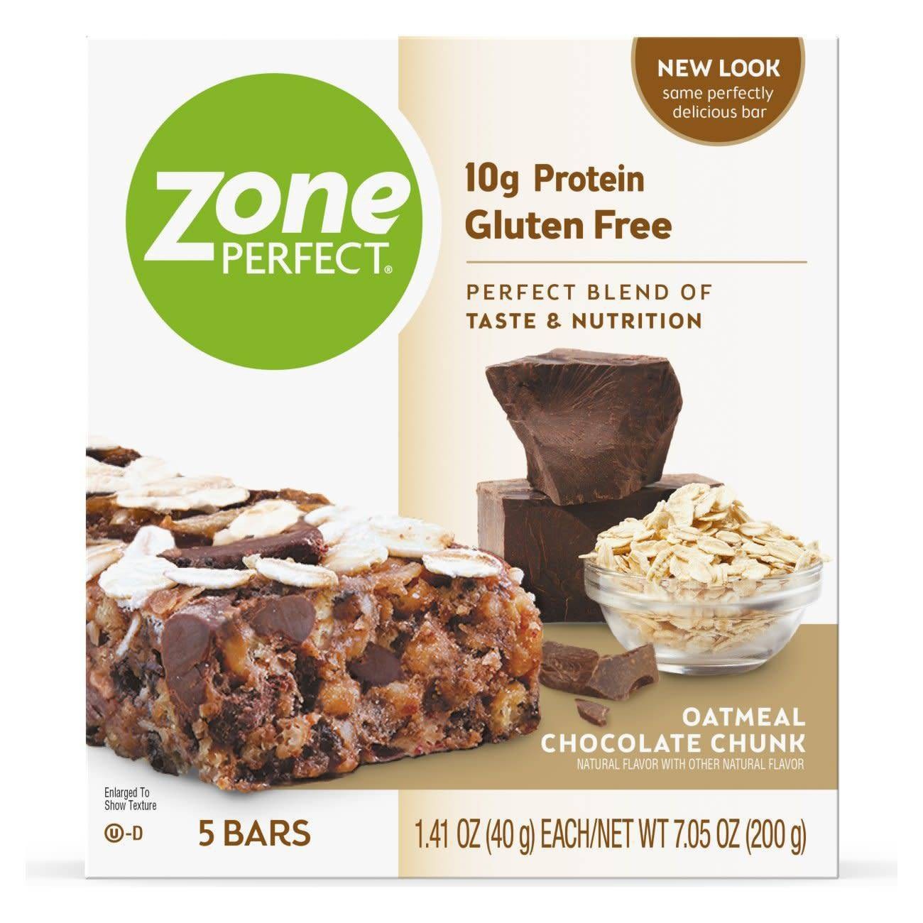 slide 1 of 4, Zone Perfect ZonePerfect Oatmeal Chocolate Chunk Protein Bars, 5 ct