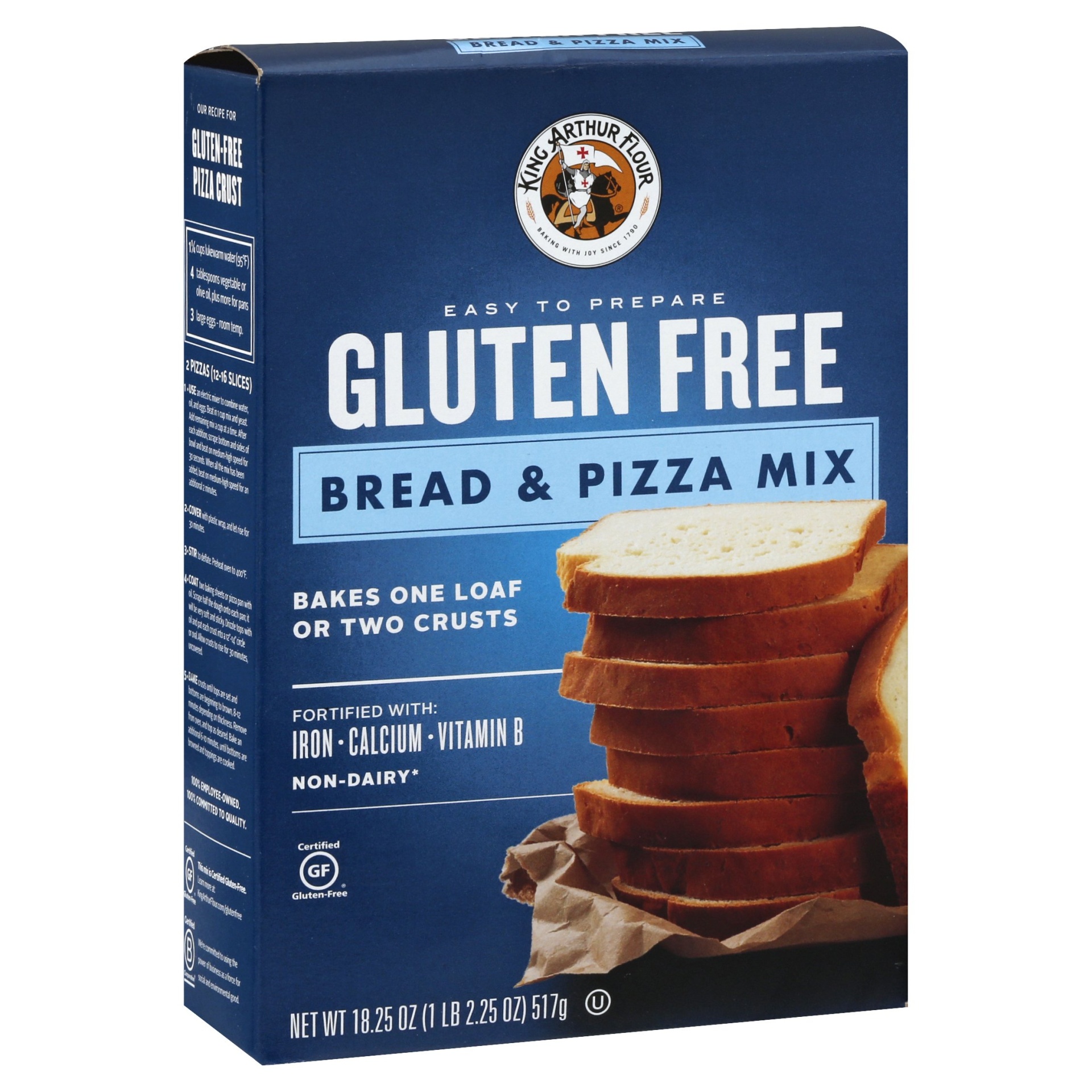 slide 1 of 1, King Arthur Gluten Free Bread & Pizza Crust Mix, 18.25 oz