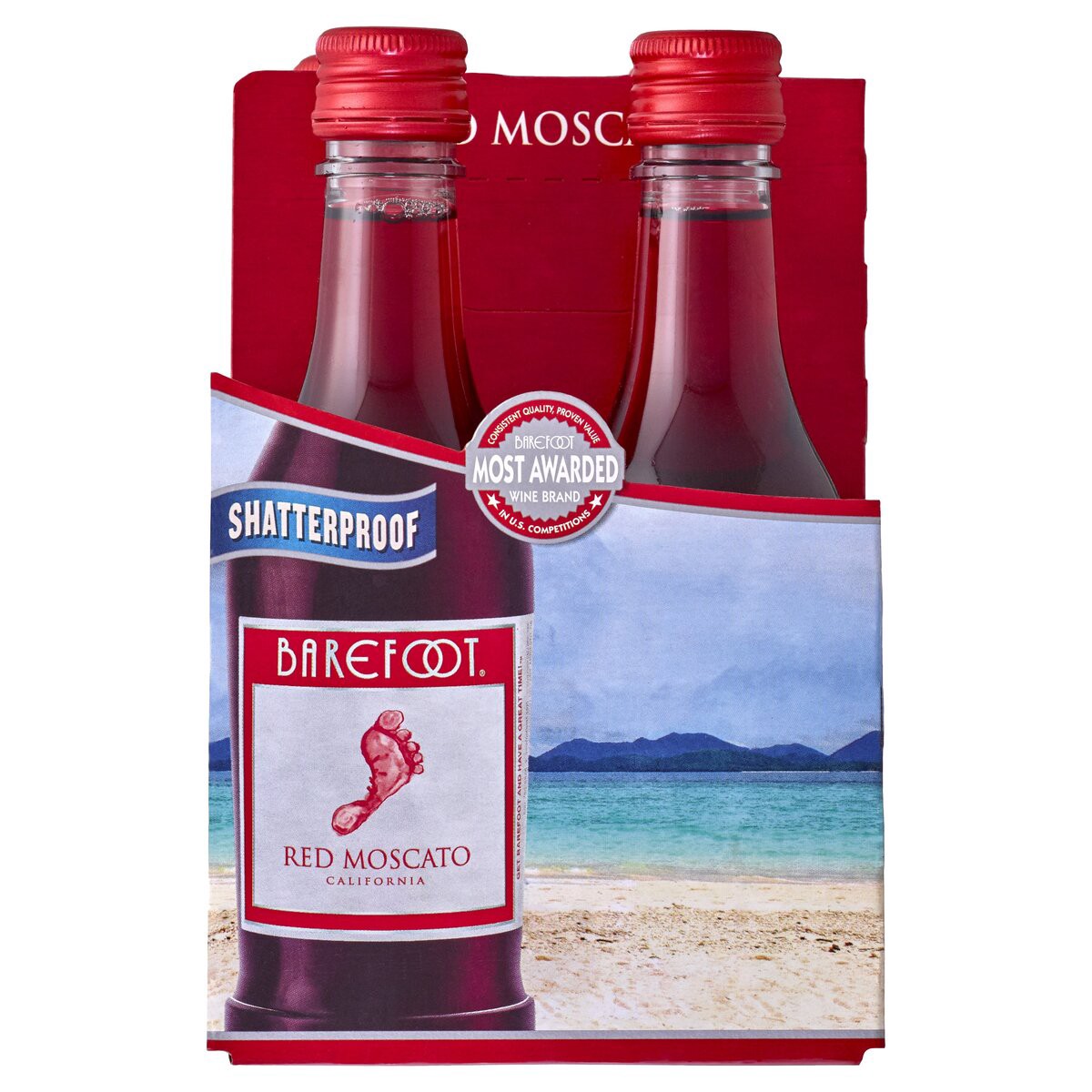 slide 2 of 9, Barefoot Red Wine, 187 ml