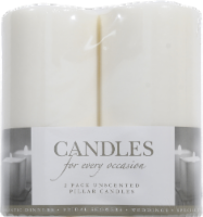 slide 1 of 1, Everyday Living Unscented Pillar Candle - 6 x 8 Inch - White, 2 ct