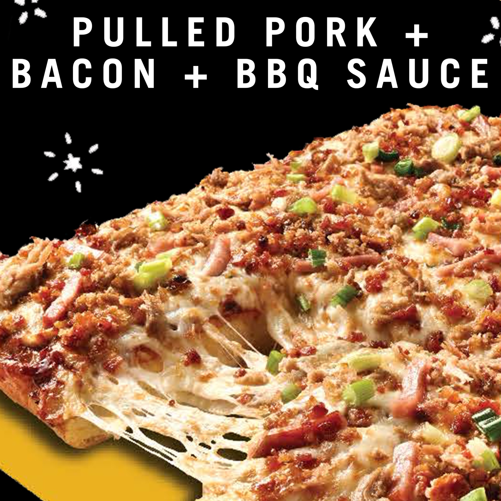 slide 3 of 6, Outsiders Pizza Company BBQ Recipe Pulled Pork + Bacon Detroit Style Pizza, 26.6 oz