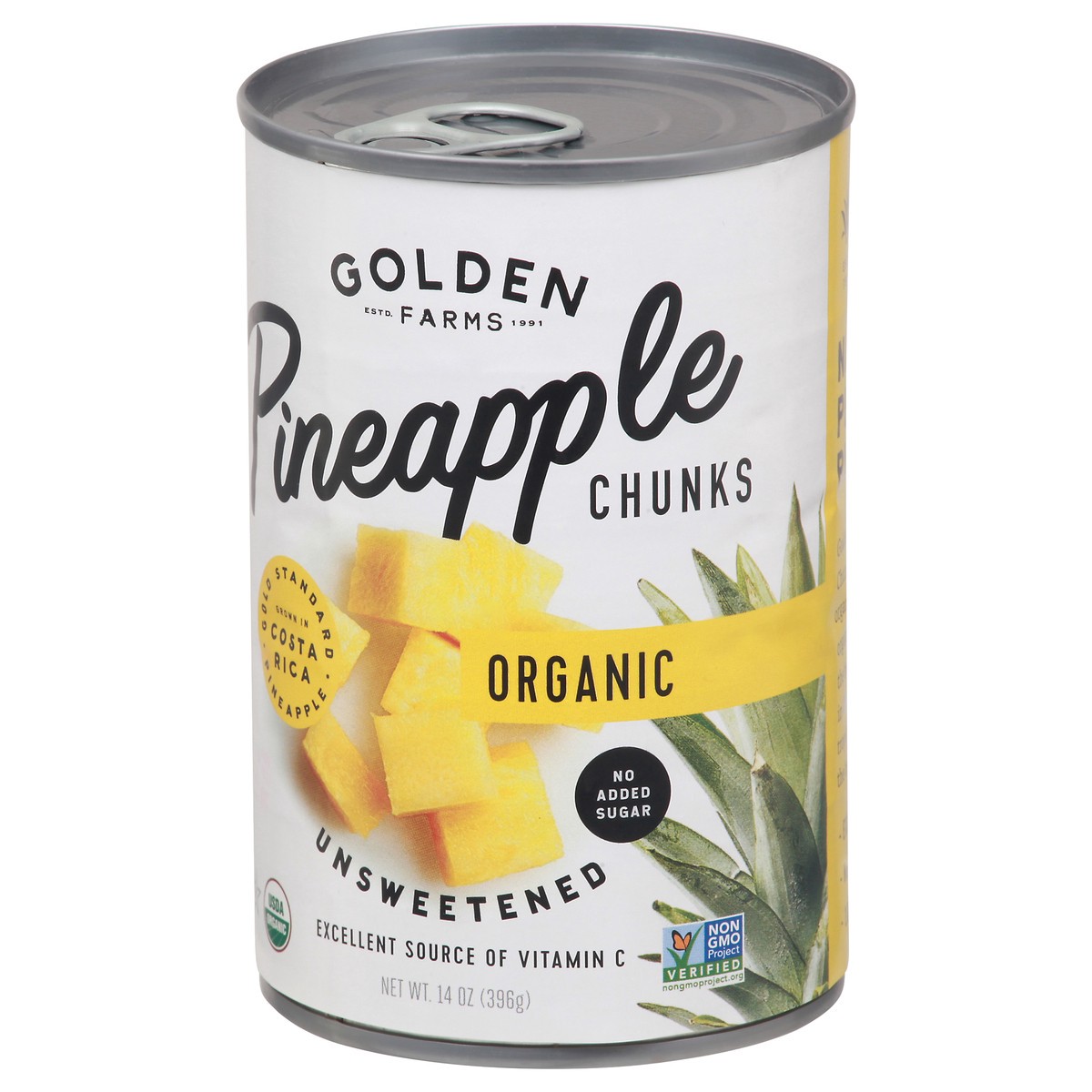 slide 2 of 12, Golden Farms Organic Unsweetened Pineapple Chunks 14 oz, 14 oz