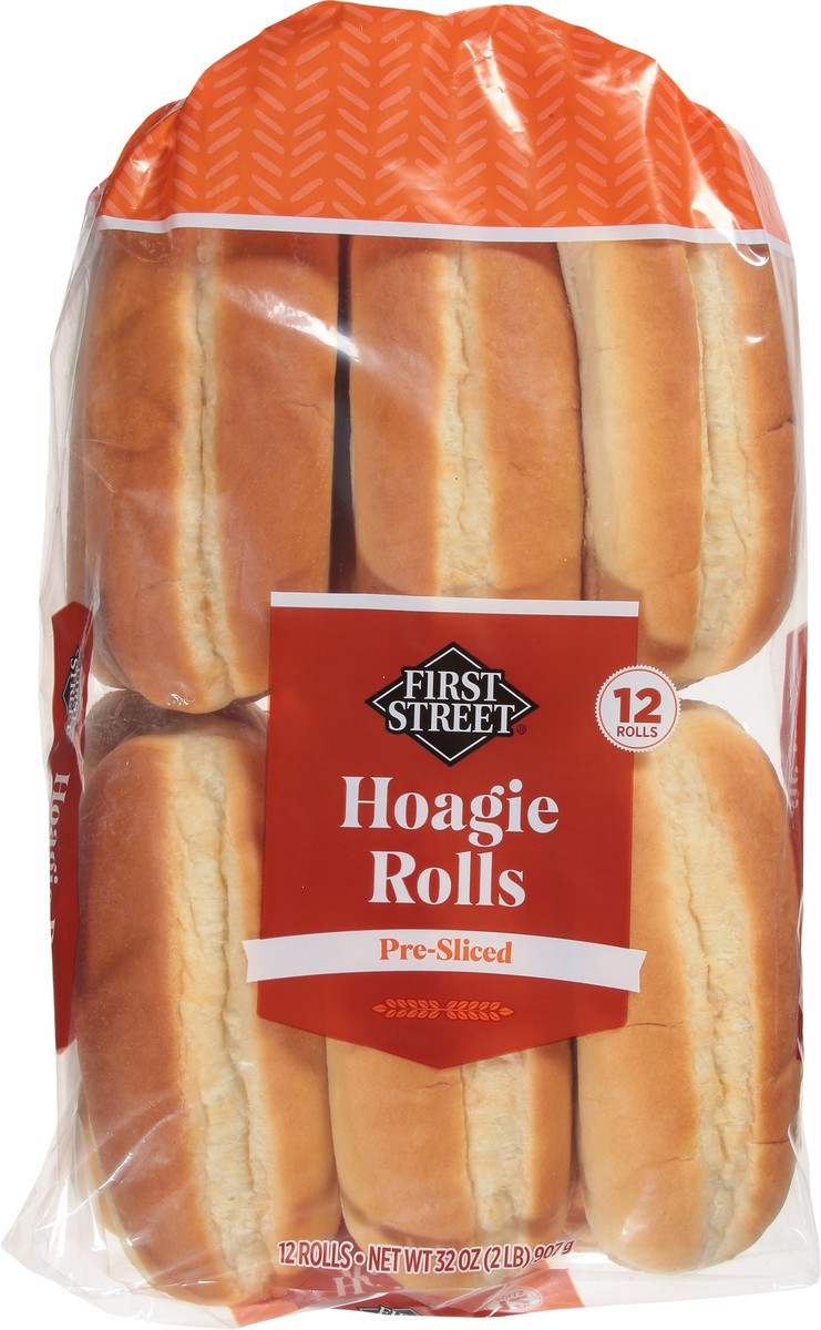 slide 9 of 14, First Street Hoagie Rolls Pre-Sliced, 32 oz