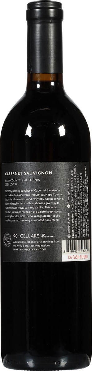 slide 8 of 13, 90+ Cellars Napa Valley California Lot 94 Cabernet Sauvignon 750 ml, 750 ml
