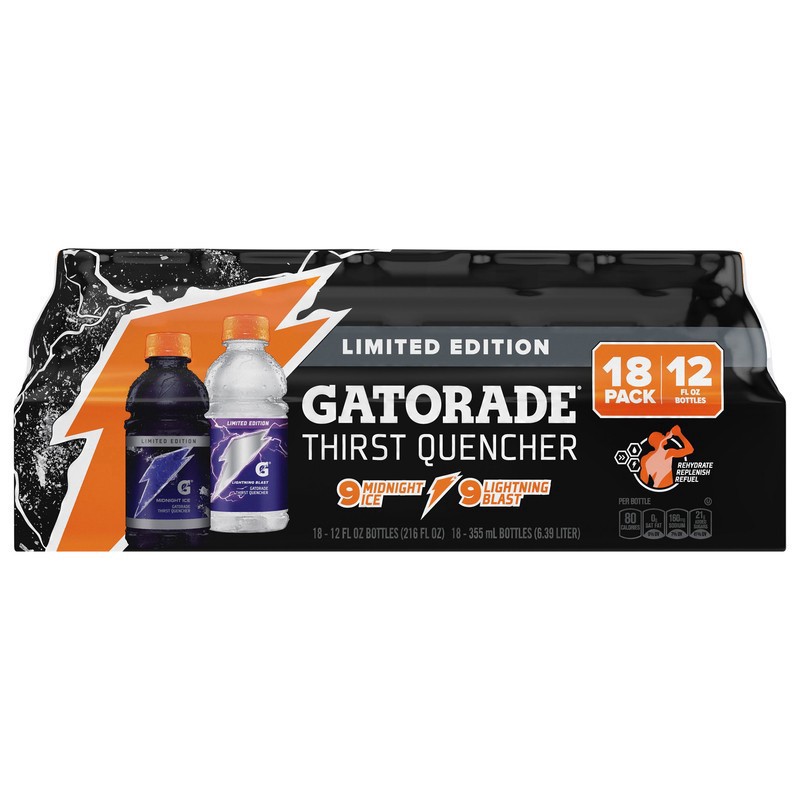 slide 1 of 1, Gatorade Midnight Ice & Light Blast 12Oz, 12 oz 18 ct