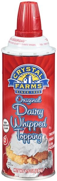 slide 1 of 1, Crystal Farms Original Dairy Whipped Topping 6.5 Oz., 6.5 oz