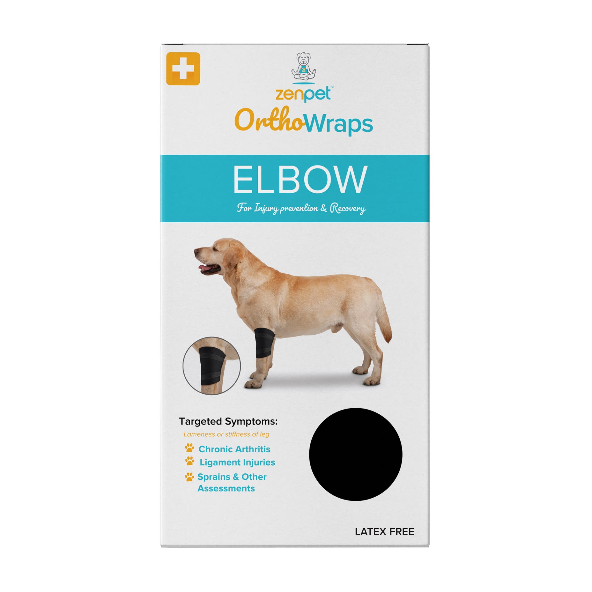 slide 1 of 1, ZenPet OrthoWrap Elbow Latex-Free Supplement for Dogs, MED
