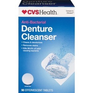 slide 1 of 1, CVS Health Denture Cleanser Tablets Anti-Bacterial, 90 ct