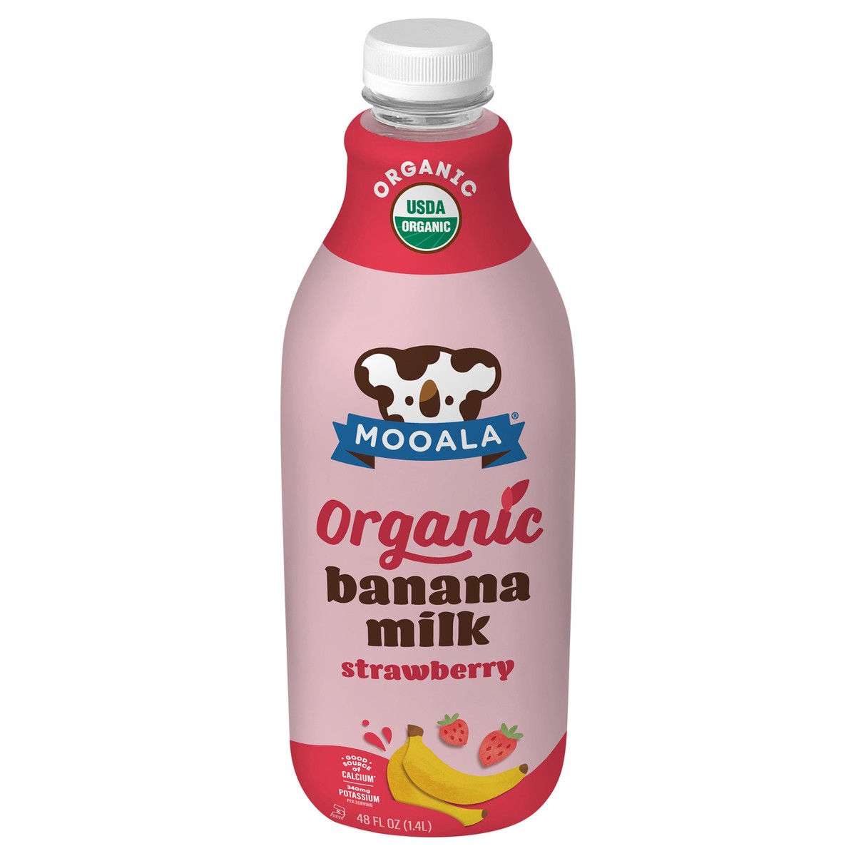 slide 1 of 6, Mooala Organic Strawberry Bananamilk, 48oz, 48 fl oz