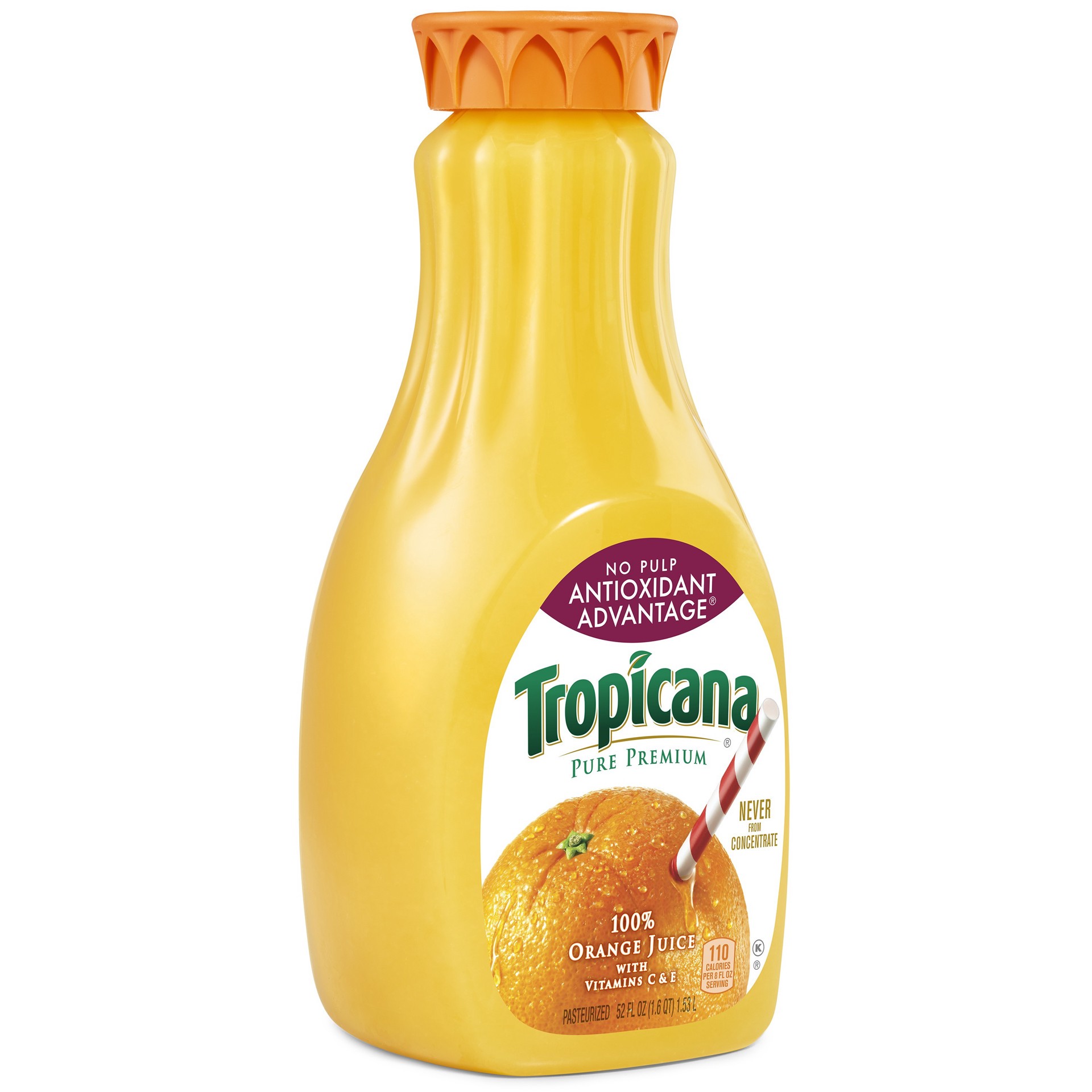 slide 1 of 1, Tropicana Antioxidant No Pulp Orange Juice - 52 oz, 52 oz