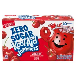 Kool-Aid Jammers Cherry Zero Sugar Soft Drink, 10 ct Box, 6 fl oz Pouches
