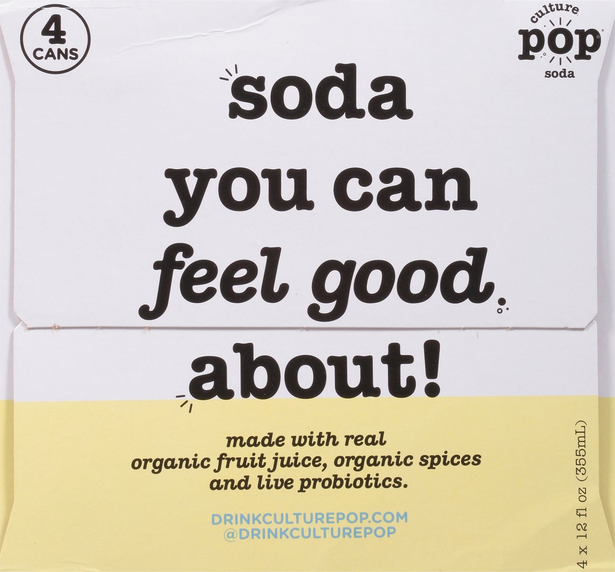 slide 7 of 9, Culture Pop Ginger Lemon & Turmeric Probiotic Soda 4 - 12 fl oz Cans, 4 ct