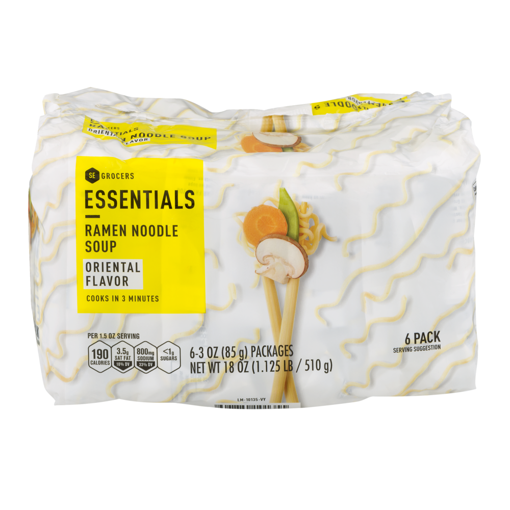 slide 1 of 1, Essentials Ramen Noodle Soup Oriental Flavor, 6 ct