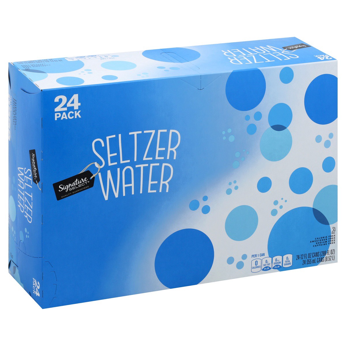 slide 1 of 7, Signature Select Seltzer Water 24 ea, 24 ct