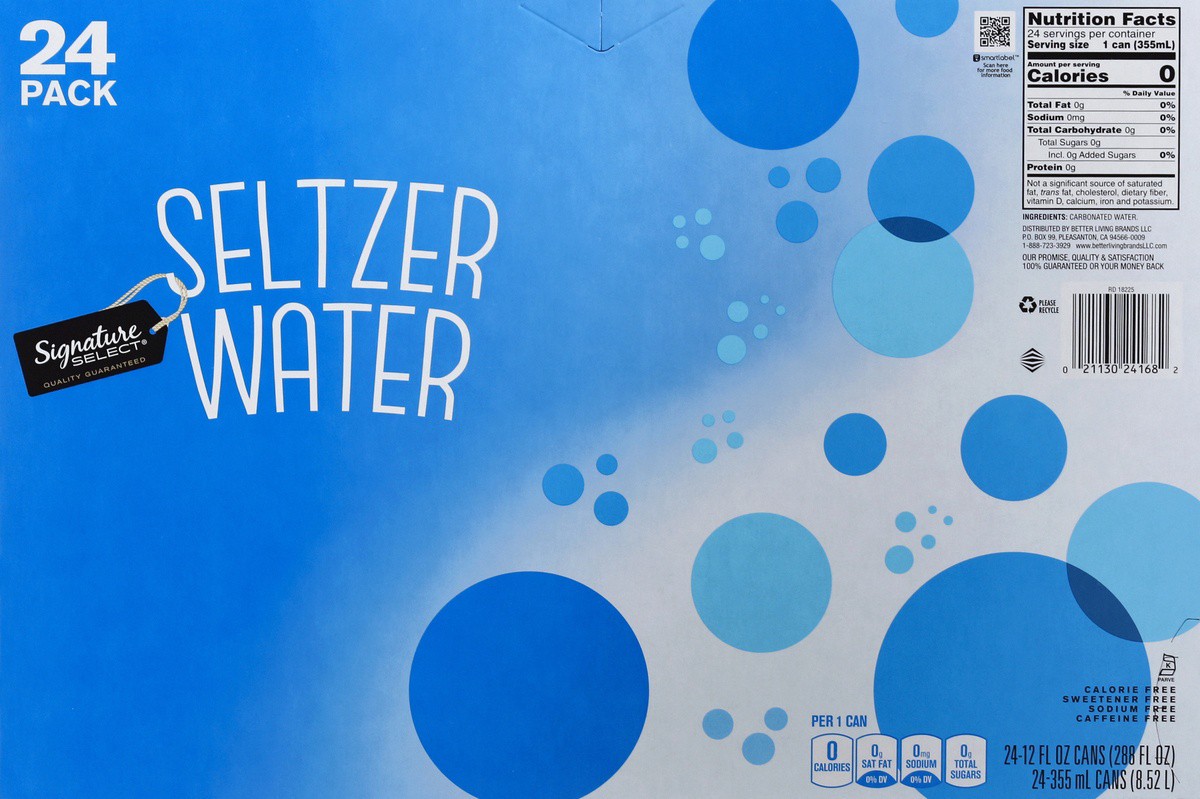 slide 3 of 7, Signature Select Seltzer Water 24 ea, 24 ct