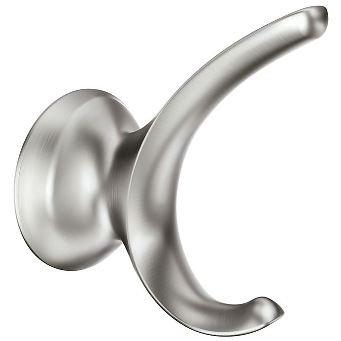 slide 1 of 2, Moen Darcy Press & Mark Double Robe Hook - Brushed Nickel, 1 ct