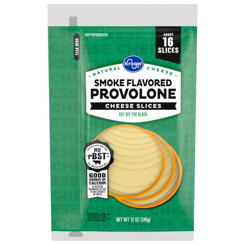 slide 2 of 3, Kroger Smoke Flavoered Provole Cheese Slices, 12 oz