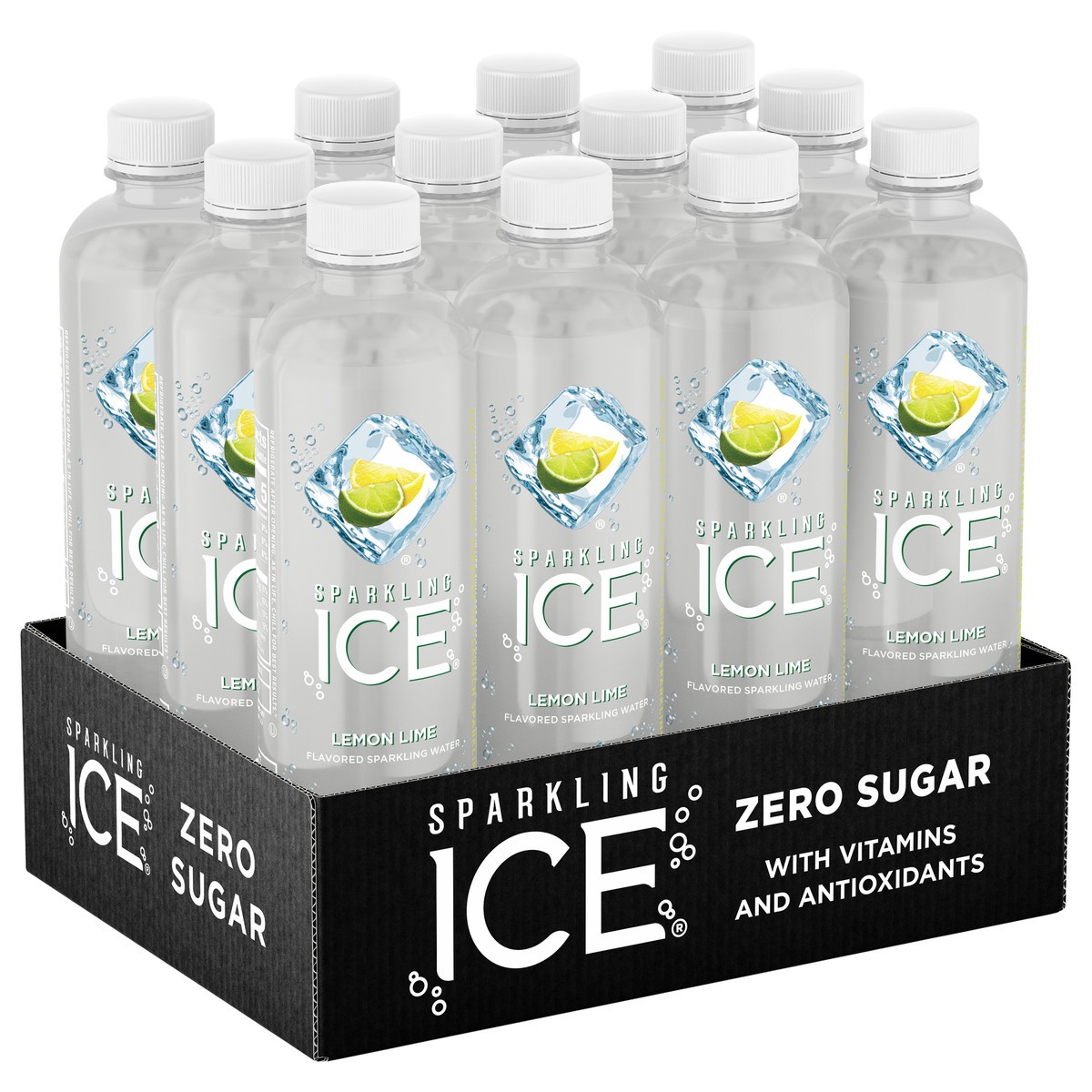 slide 5 of 7, Sparkling ICE Zero Sugar Lemon Lime Sparkling Water 12 - 17 fl oz Bottles, 12 ct