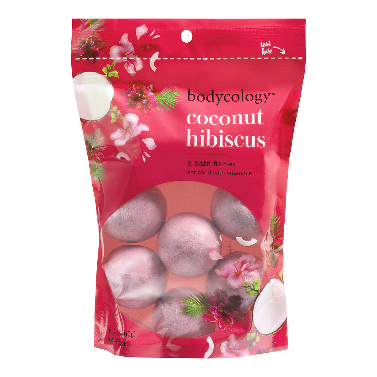 slide 1 of 1, bodycology Bath Fizzies Coconut Hibiscus, 8 ct