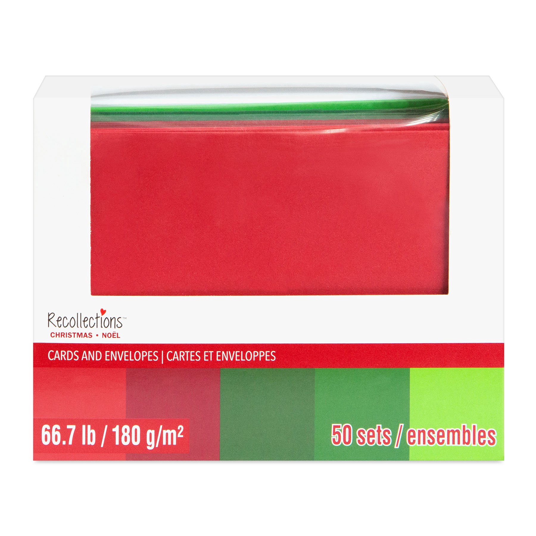 slide 3 of 5, Reds & Greens Christmas Cards & Envelopes, 50ct. By Recollections, 50 ct
