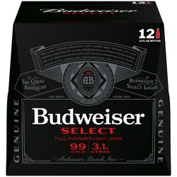 Budweiser Select Full-Flavored Lager Beer, 12 ea