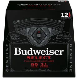 Budweiser Select Full-Flavored Lager Beer, 12 ea