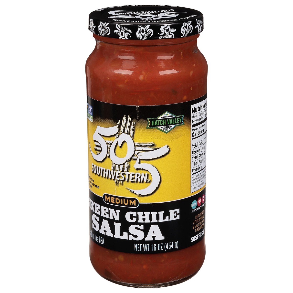 slide 3 of 11, 505 Southwestern Hatch Valley Medium Green Chile Salsa, 16 oz