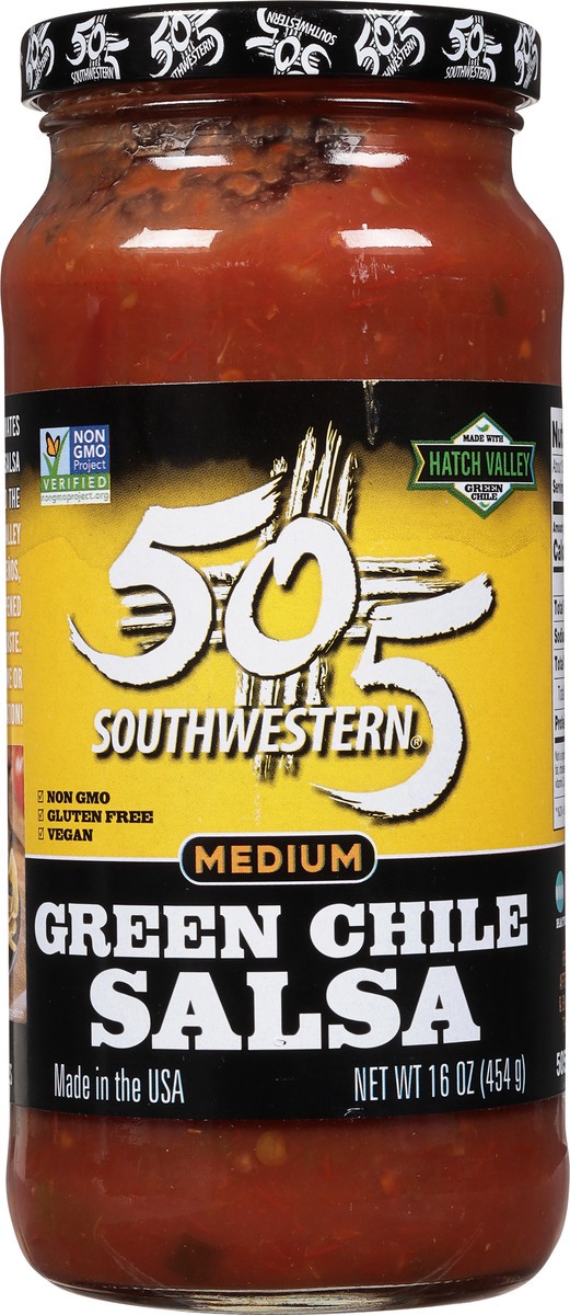 slide 6 of 9, 505 Southwestern Medium Green Chile Salsa 16 oz, 16 oz