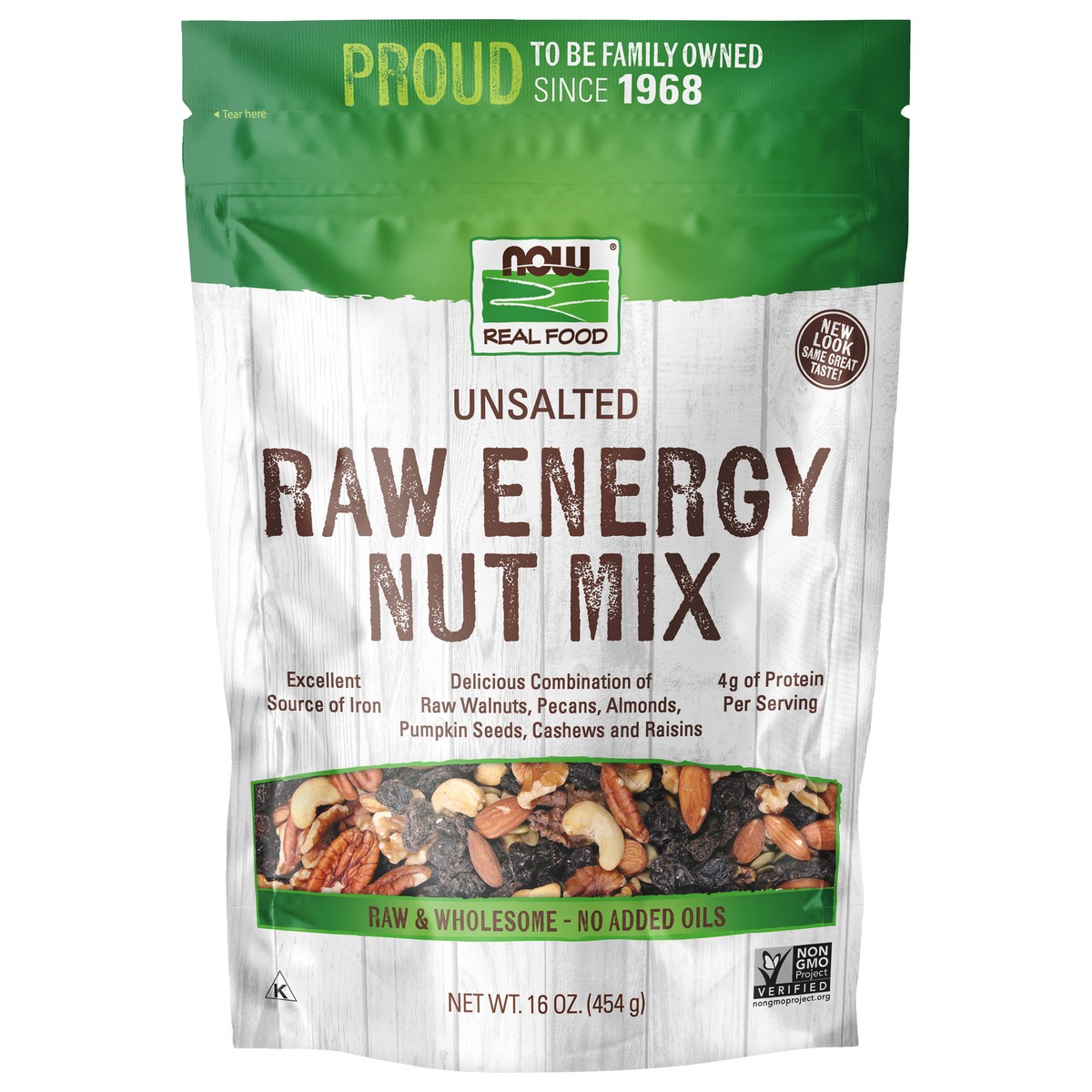slide 1 of 3, NOW Real Food Raw Energy Nut Mix, Unsalted - 16 oz., 16 oz