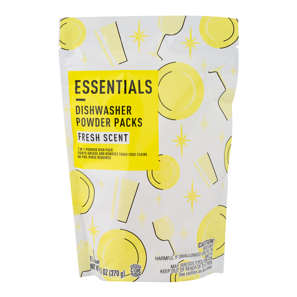 slide 1 of 1, Essentials Dishwasher Pods - Fresh Scent, 15 ct