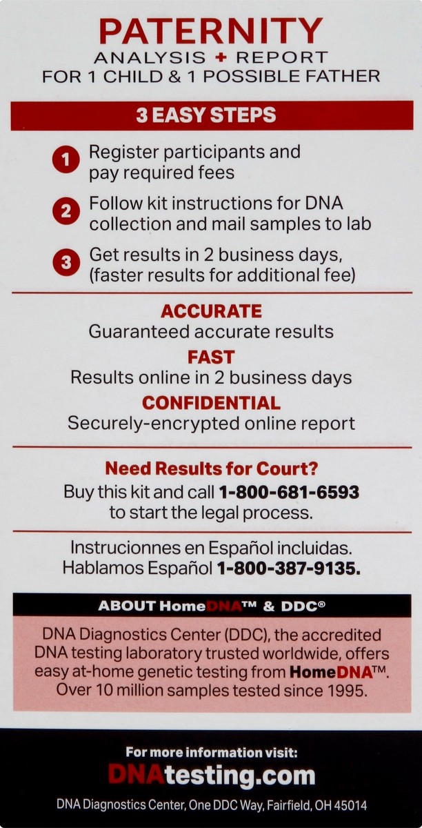 slide 2 of 5, HomeDNA Paternity 1 ea, 1 ct