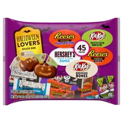 Reese's, Hershey's and Kit Kat Milk Chocolate and White Creme Assortment Snack Size Candy, Halloween, 23.19 oz, Variety Bag (45 Pieces)