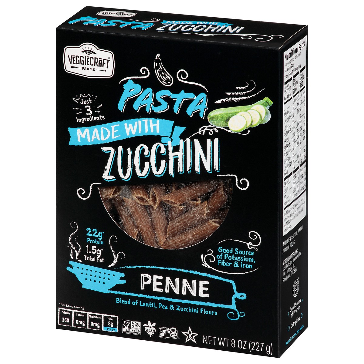 slide 7 of 14, Veggiecraft Zucchini Penne 8oz, 8 oz